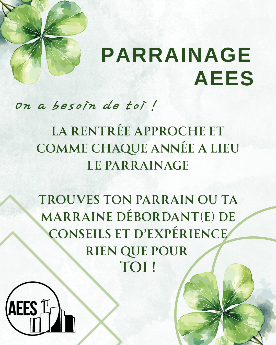 Affiche de Deadline inscriptions parrainage